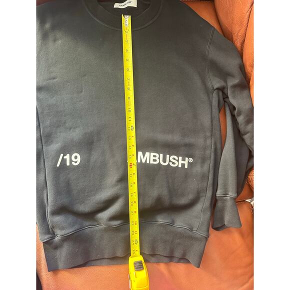 AMBUSH BLACK '19 LOGO Black Crewneck Sweatshirt Size 2 - Picture 5 of 7